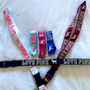 LOVE PINK LANYARDS bundle of 6 SOLD